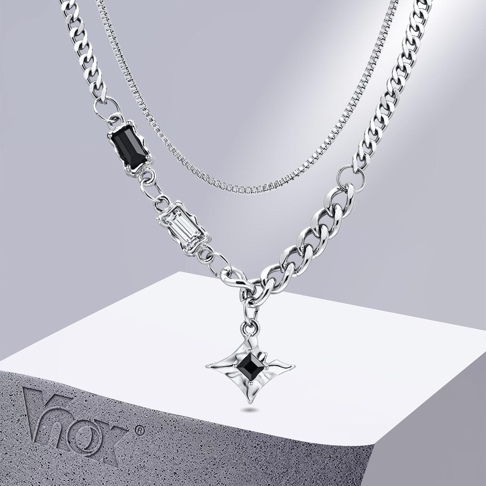 Vnox Black Star Charm Choker Necklaces for Men Women, Stainless Steel Double Link Chains Stacking Collar Birthday Christmas Gift
Vnox Black Star Charm Choker Necklaces for Men Women, Stainless Steel Double Link Chains Stacking Collar Birthday Christmas Gift