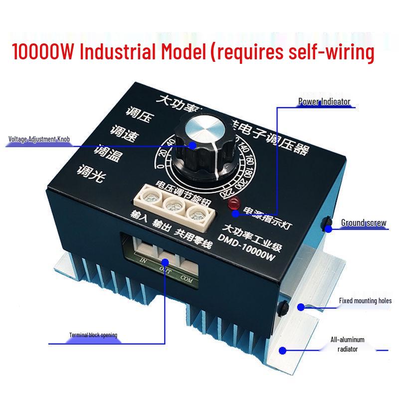 10,000W SCR Speed Controller for AC 220V Motors, Fans, and Grinders - Dimming & Voltage Regulation Modulation
10,000W SCR Speed Controller for AC 220V Motors, Fans, and Grinders - Dimming & Voltage Regulation Modulation