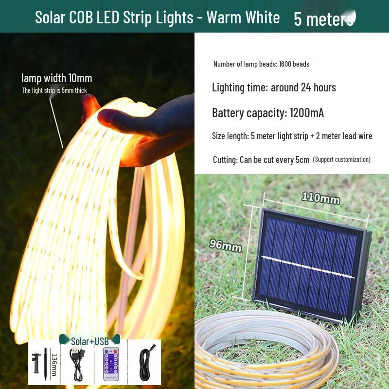 Arui Solar Outdoor Waterproof COB LED Strip Lights
Arui Solar Outdoor Waterproof COB LED Strip Lights