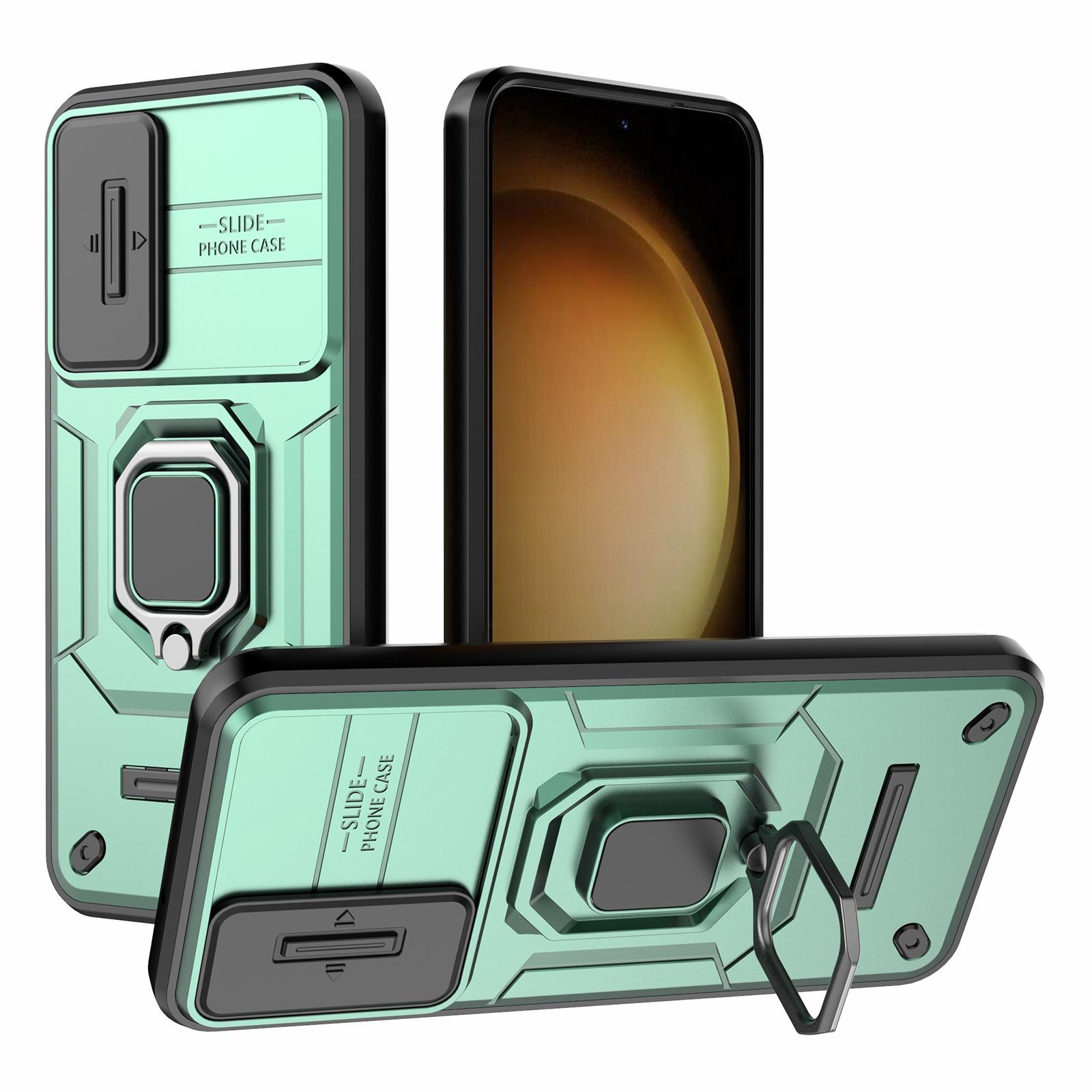 For Samsung Galaxy S23+ Slide Lens Protection PC+TPU Phone Case Protective Cover with Kickstand Green
For Samsung Galaxy S23+ Slide Lens Protection PC+TPU Phone Case Protective Cover with Kickstand Green