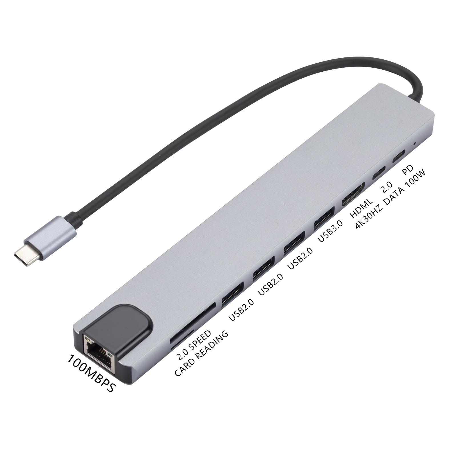 USB-C Hub to PD 100W+3xUSB 2.0+USB 3.0+HD Output+2 Card Reader Slots+RJ45+Type-C As Shown A
USB-C Hub to PD 100W+3xUSB 2.0+USB 3.0+HD Output+2 Card Reader Slots+RJ45+Type-C As Shown A