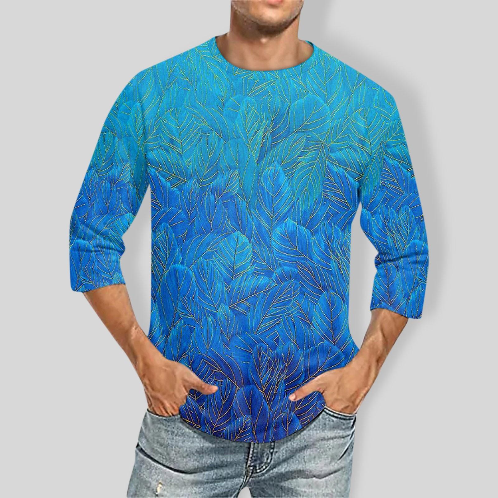 Мужская повседневная модная футболка с круглым вырезом и рукавом три четверти XL небесно-голубой
Мужская повседневная модная футболка с круглым вырезом и рукавом три четверти XL небесно-голубой