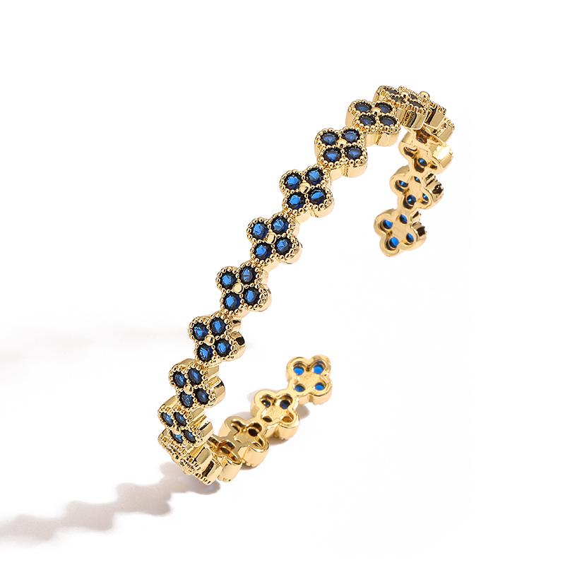 HECHENG, Brass 18K Golden Plated Coloured Zirconia Flower Shaped Adjustable Bracelet for women. синій
HECHENG, Brass 18K Golden Plated Coloured Zirconia Flower Shaped Adjustable Bracelet for women. синій