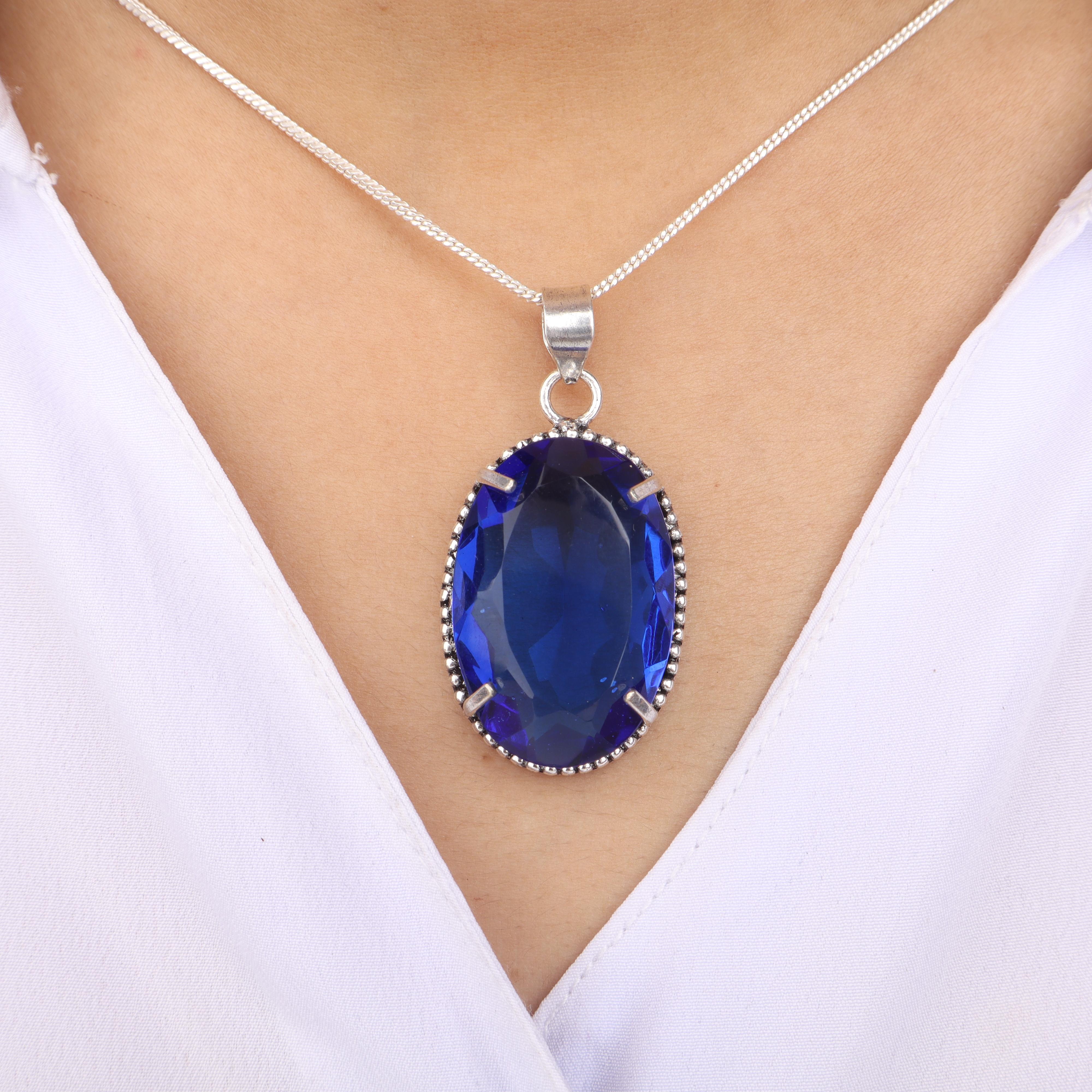 Dark Blue Tanzanite Gemstone Silver Pendant 1.75 , 925 Sterling Silver Handmade Jewelry, Pendant Birthday Gift For Her PP-63-12
Dark Blue Tanzanite Gemstone Silver Pendant 1.75 , 925 Sterling Silver Handmade Jewelry, Pendant Birthday Gift For Her PP-63-12