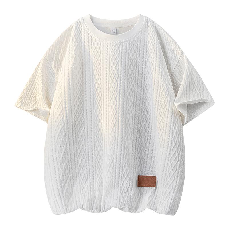 Jacquard short-sleeved T-shirt for men summer loose casual ice half-sleeved top XL білий
Jacquard short-sleeved T-shirt for men summer loose casual ice half-sleeved top XL білий