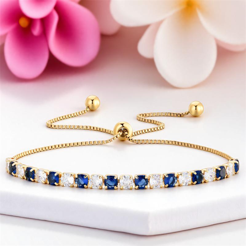 Simple Trendy Royal Blue White Round Stone Bracelets for Women Gold Color Metal Adjustable Zircon Hand Chains Party Jewelry Gift
Simple Trendy Royal Blue White Round Stone Bracelets for Women Gold Color Metal Adjustable Zircon Hand Chains Party Jewelry Gift