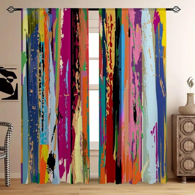2pcs -A beautiful multi-color combination print curtains, pole bag curtains, home decoration, room decoration 14Wx39L(35x100CM)x2&Rod Pocket
2pcs -A beautiful multi-color combination print curtains, pole bag curtains, home decoration, room decoration 14Wx39L(35x100CM)x2&Rod Pocket
