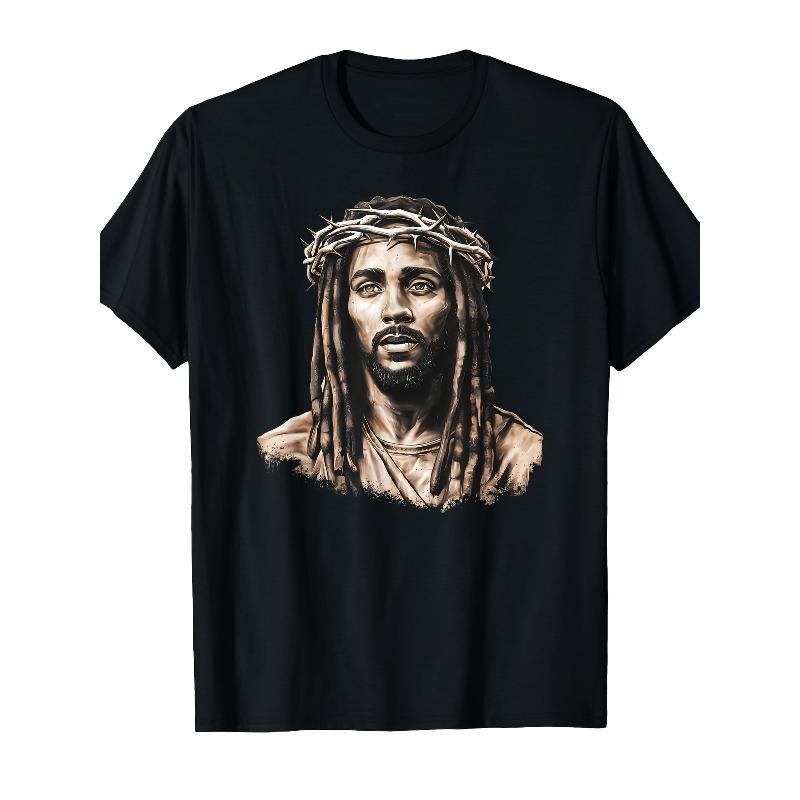 European sizes Men S African American Christ 3D Printed of Thorns & Dreadlock Hair Christian Graphic T-Shirt - Black Crew Neck Short Sleeve Tee 4XL
European sizes Men S African American Christ 3D Printed of Thorns & Dreadlock Hair Christian Graphic T-Shirt - Black Crew Neck Short Sleeve Tee 4XL