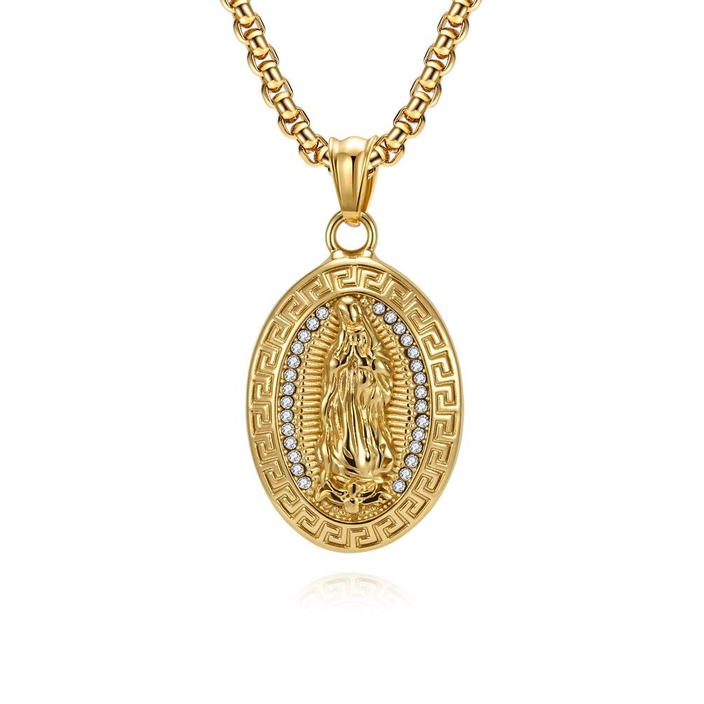 2026 Virgin Mary Necklace Plated 18K Gold Retro Great Wall Pattern Men s Pendant 3MM+60CM
2026 Virgin Mary Necklace Plated 18K Gold Retro Great Wall Pattern Men s Pendant 3MM+60CM