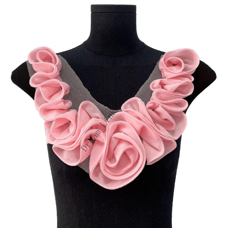 Q1FD Handmade Pleated Flower Fabric Patches For Clothing Repair And Craft Decoration Craft From Sturdy Polyester Materials рожевий
Q1FD Handmade Pleated Flower Fabric Patches For Clothing Repair And Craft Decoration Craft From Sturdy Polyester Materials рожевий