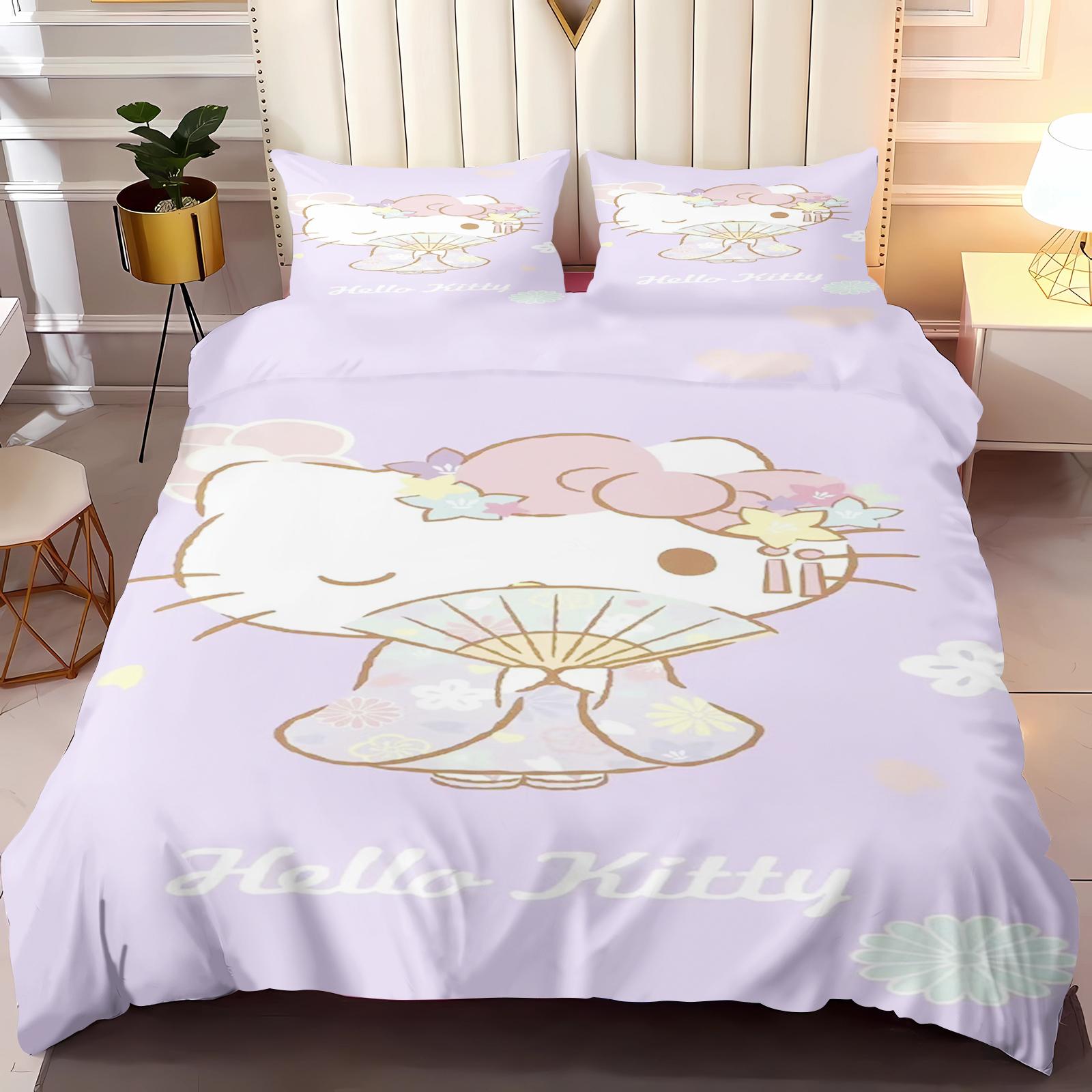 Hello Kitty Cartoon Duvet Cover Sanrio Anime Luxury Bedding Set Children Grade A Printed Queen Size Home Modern EU Single(135*200cm)3pcs
Hello Kitty Cartoon Duvet Cover Sanrio Anime Luxury Bedding Set Children Grade A Printed Queen Size Home Modern EU Single(135*200cm)3pcs