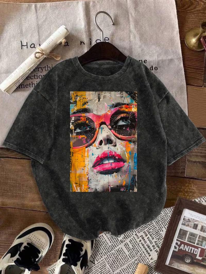 Graffiti Pop Art Woman Face TShirt Retro Distressed Streetwear Art Print Tee Casual Loose Fit Short Sleeve Tops for Women Men S
Graffiti Pop Art Woman Face TShirt Retro Distressed Streetwear Art Print Tee Casual Loose Fit Short Sleeve Tops for Women Men S