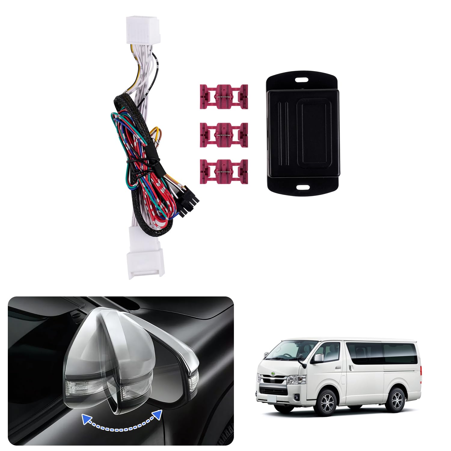 Toyota Hiace 200 series keyless door mirror storage 4th generation Hiace door mirror automatic storage unit
Toyota Hiace 200 series keyless door mirror storage 4th generation Hiace door mirror automatic storage unit