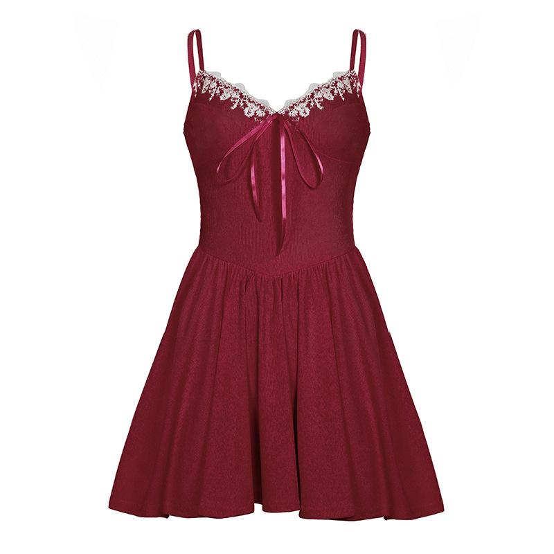 Женское кружевное платье Pure Wind с V-образным вырезом и бантом на шее, утягивающее контрастного цвета, А-силуэтное платье L красный
Женское кружевное платье Pure Wind с V-образным вырезом и бантом на шее, утягивающее контрастного цвета, А-силуэтное платье L красный