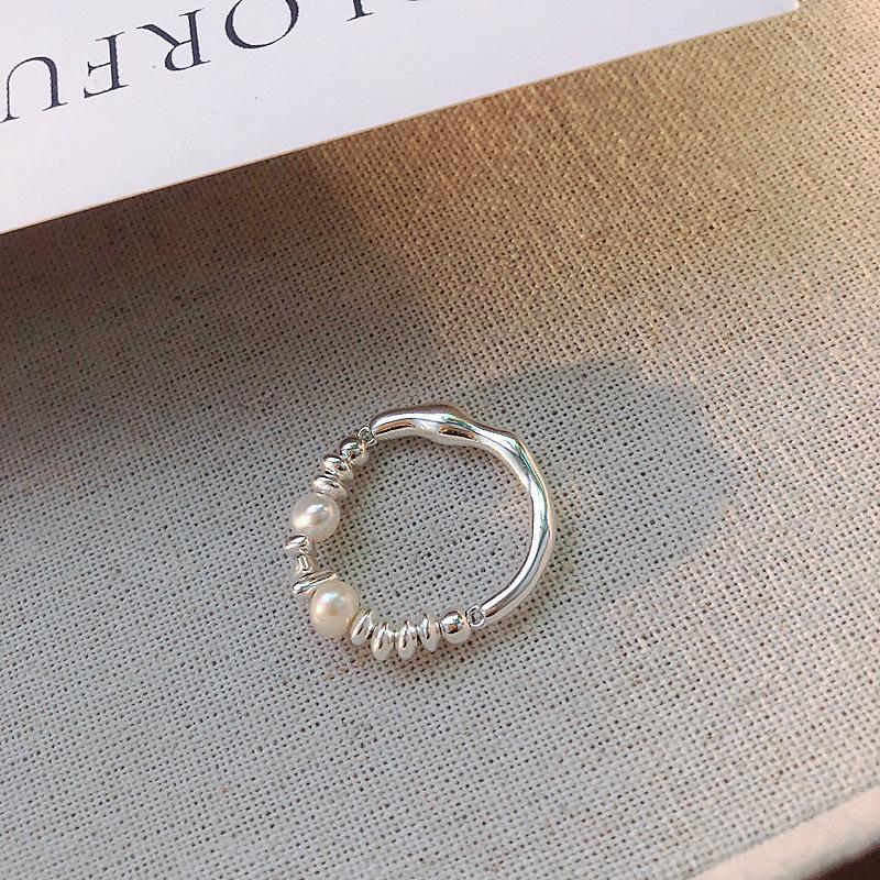 Стильное медное кольцо с натуральным жемчугом, уникальная геометрическая мода для женщин, лето 2023