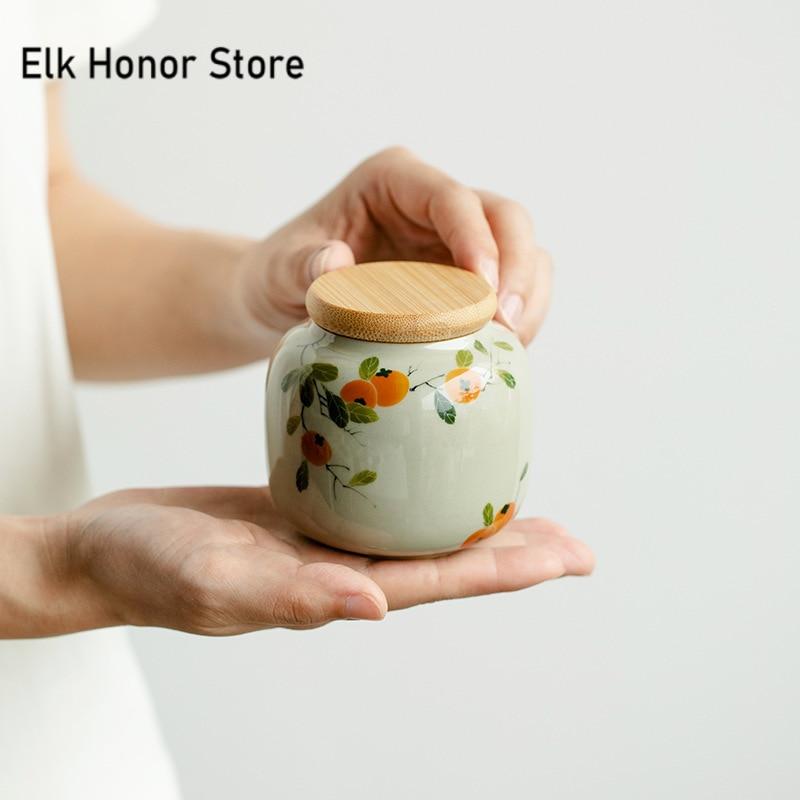 Pure H-painted Persimmon Ceramic Tea Caddy Leaf Jar Sealed Moisture-proof Mini Storage Portable Tea Box Organizer Tank
Pure H-painted Persimmon Ceramic Tea Caddy Leaf Jar Sealed Moisture-proof Mini Storage Portable Tea Box Organizer Tank