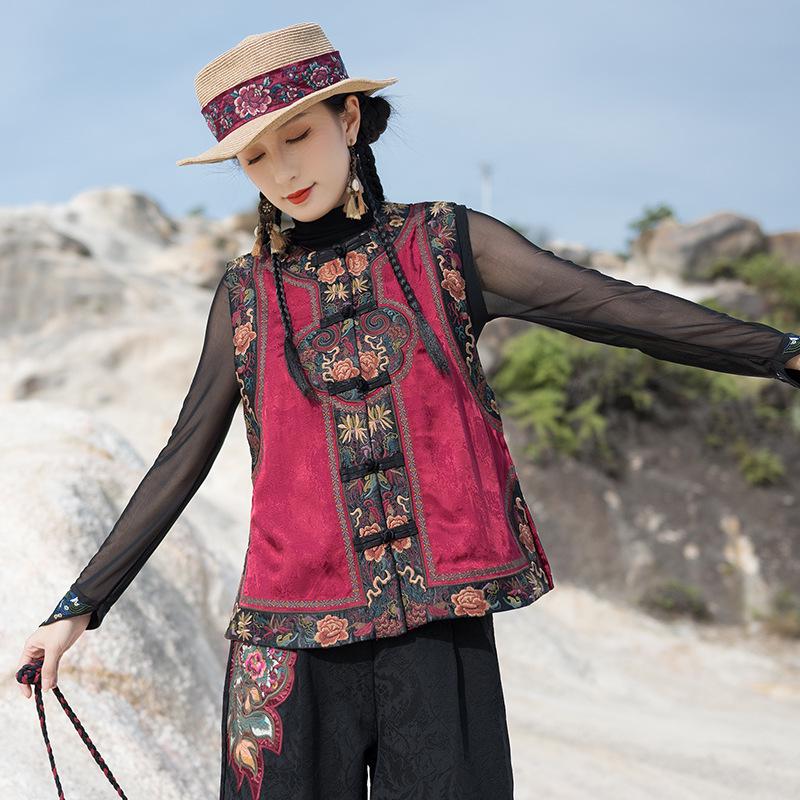 Women s Retro Embroidery Vest: Ethnic Chinese Style, Round Neck, Sleeveless Jacket with Duijin Pan Buckle XXL
Women s Retro Embroidery Vest: Ethnic Chinese Style, Round Neck, Sleeveless Jacket with Duijin Pan Buckle XXL