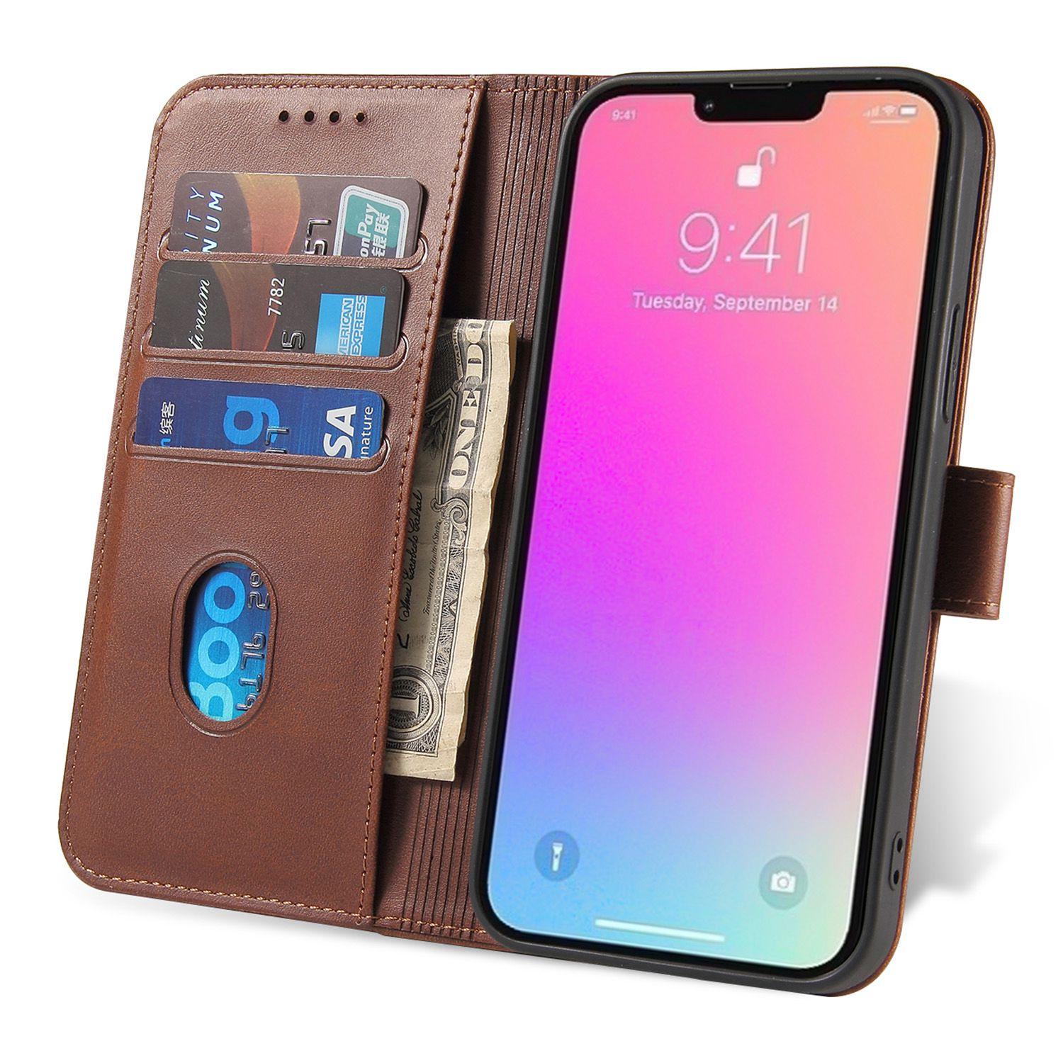 Calf Texture Phone Case For iPhone 14 Pro Max 6.7 inch,Scratch-resistant PU Leather Phone Flip Wallet Cover Stand with Magnetic Buckle Dark Brown 
Calf Texture Phone Case For iPhone 14 Pro Max 6.7 inch,Scratch-resistant PU Leather Phone Flip Wallet Cover Stand with Magnetic Buckle Dark Brown