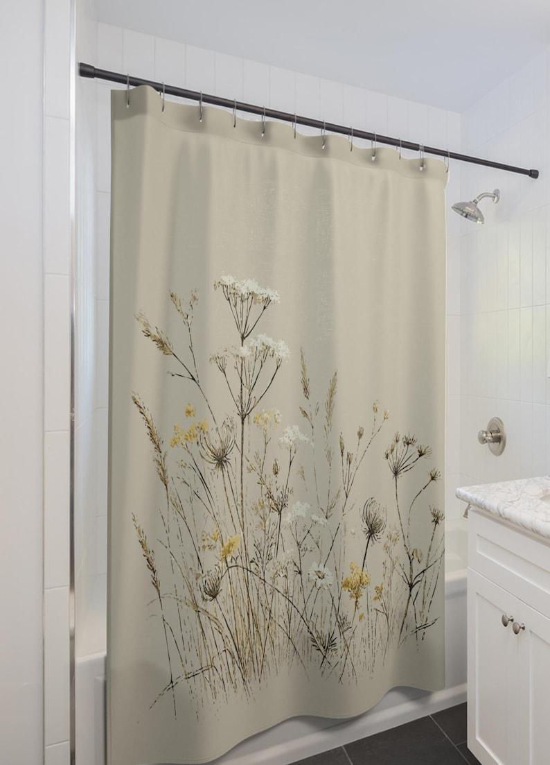 Wildflowers And Grasses Cloth Shower Curtain - Delicate Meadow Grasses & Subtle Wildflowers In Yellow, White, And Beige W60H190(CM)-1 Pcs
Wildflowers And Grasses Cloth Shower Curtain - Delicate Meadow Grasses & Subtle Wildflowers In Yellow, White, And Beige W60H190(CM)-1 Pcs