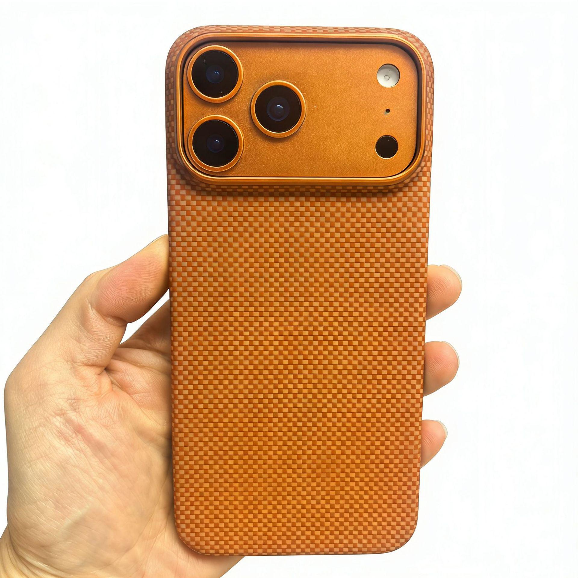 iPhone 17 Pro Max Carbon Fiber Kevlar Magnetic Half-Cover Case iPhone 17 Pro Max оранжевый
iPhone 17 Pro Max Carbon Fiber Kevlar Magnetic Half-Cover Case iPhone 17 Pro Max оранжевый