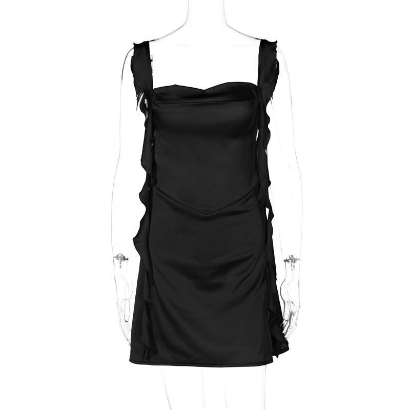 Sexy Halter Dress with Ribbon Skirt Sexy Open Back Ribbon Pure Color Jumpsuit Skirt black L
Sexy Halter Dress with Ribbon Skirt Sexy Open Back Ribbon Pure Color Jumpsuit Skirt black L