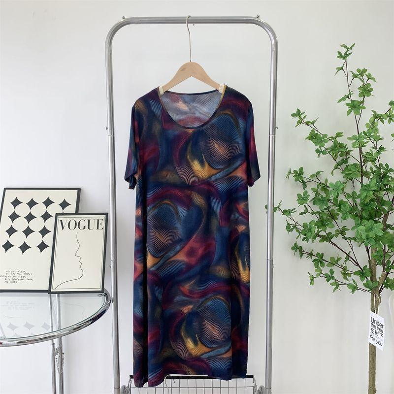 Mother s Cotton Silk Short Sleeve Dress 2024 Summer New Arrival Mid Length Long Length Slim Looking Loose Large-Sized Skirt Can Be Outwear Dark Blue XL
Mother s Cotton Silk Short Sleeve Dress 2024 Summer New Arrival Mid Length Long Length Slim Looking Loose Large-Sized Skirt Can Be Outwear Dark Blue XL