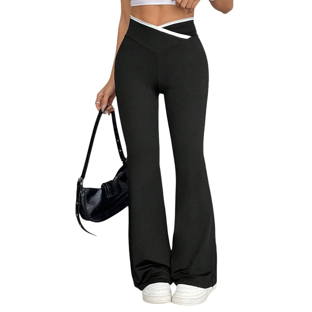 Cross-Waist Color-Block High-Waist Pants Autumn Knitted Draped Flared Pants Women Slimming Elastic Bell-Bottom Pants XL чорний
Cross-Waist Color-Block High-Waist Pants Autumn Knitted Draped Flared Pants Women Slimming Elastic Bell-Bottom Pants XL чорний