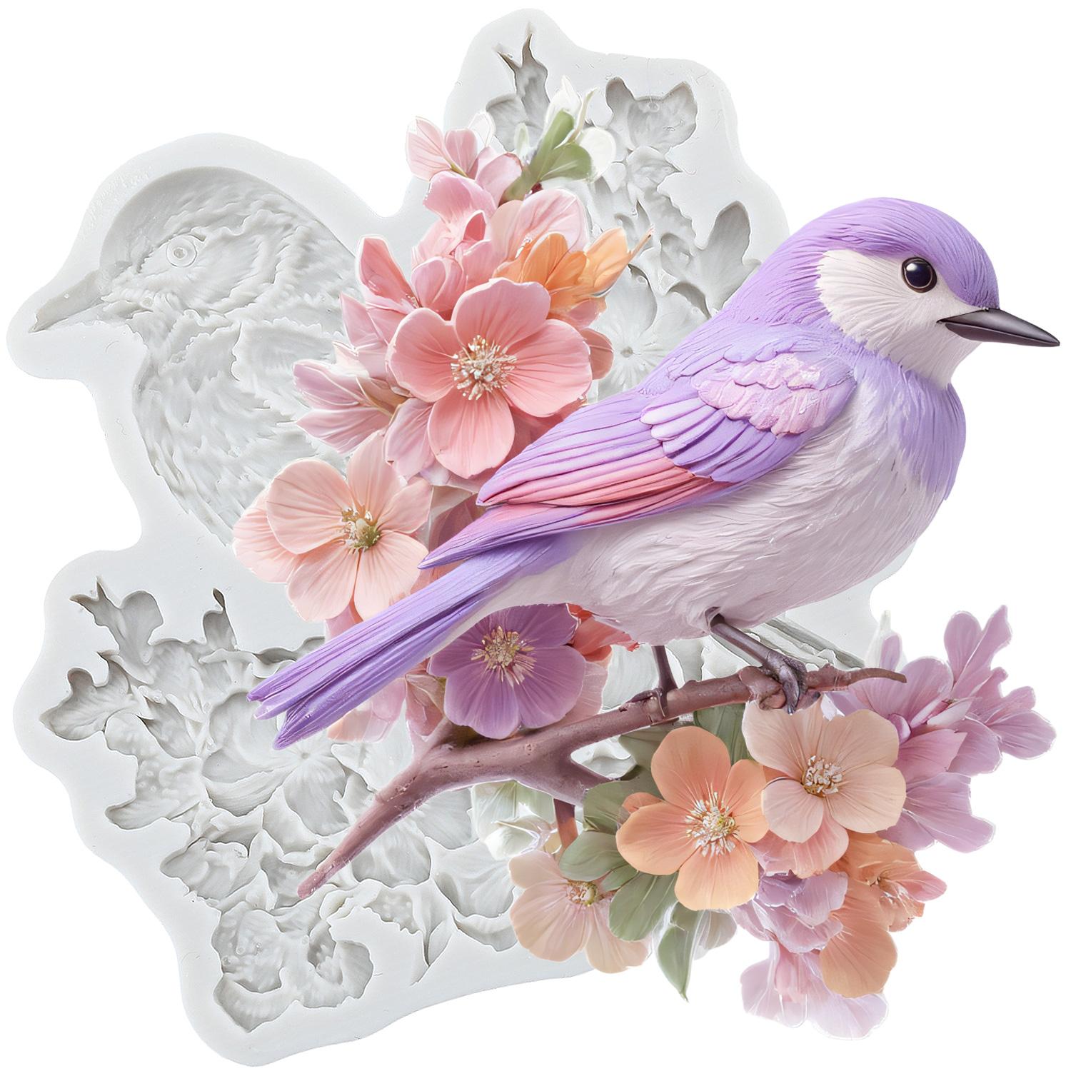 Силиконовая форма для птиц Формы для мастики в виде птиц Инструменты для украшения торта Тематический торт Десерт Украшенный Шоколадная форма для конфет серый