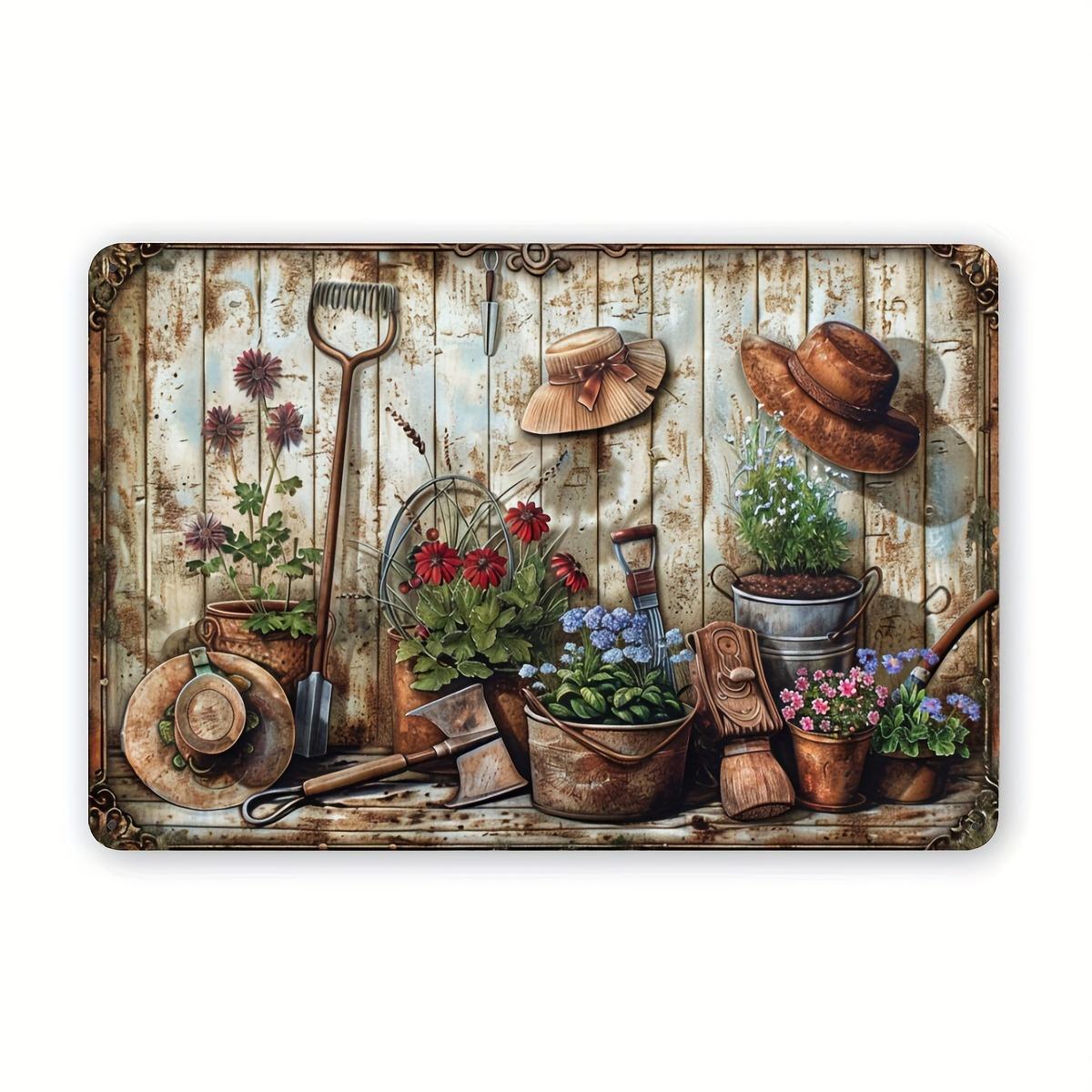 Floral Metal Sign Rustic Garden Wall Decor with Flowers Watering Can and Hats for Home Office Cafe Bar Garage and 20x30cm(7.8x11.8inch)
Floral Metal Sign Rustic Garden Wall Decor with Flowers Watering Can and Hats for Home Office Cafe Bar Garage and 20x30cm(7.8x11.8inch)