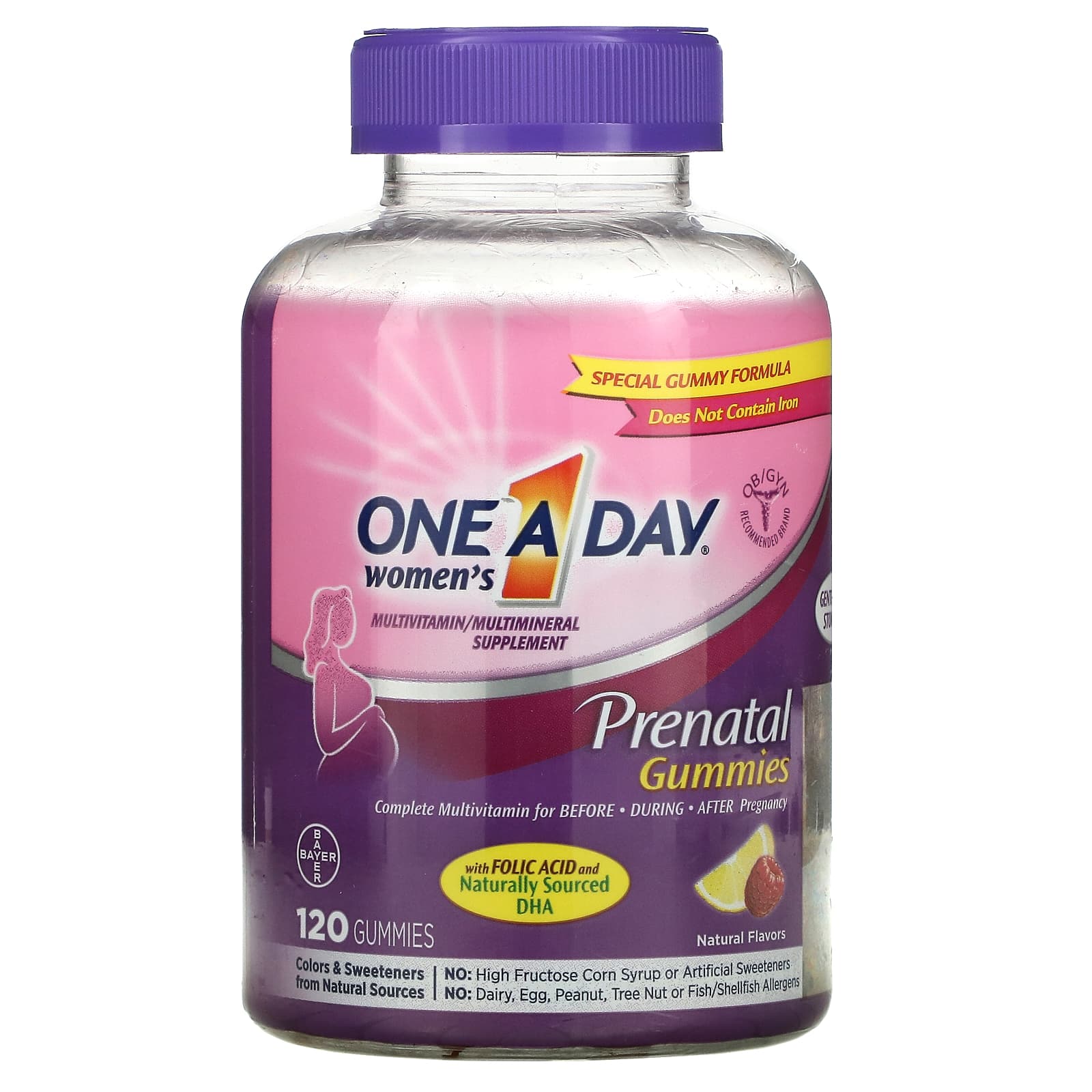 One-A-Day, gummies for pregnant women containing folic acid and DHA, multivitamin/multimineral supplement, 120 gummies
One-A-Day, gummies for pregnant women containing folic acid and DHA, multivitamin/multimineral supplement, 120 gummies