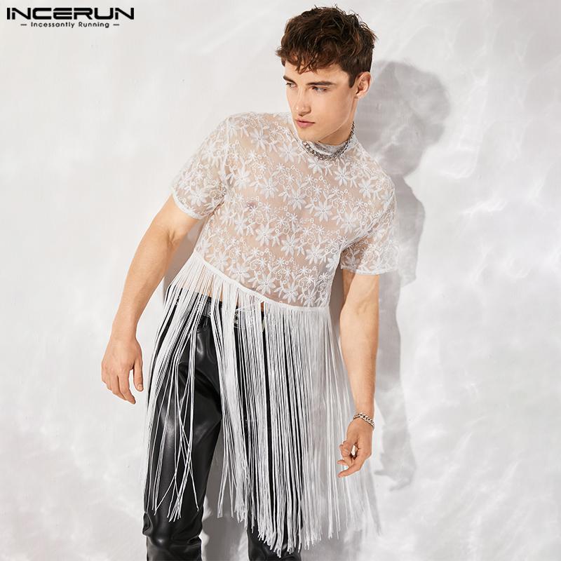 INCERUN/летние мужские прозрачные рубашки в стиле ретро с кисточками и короткими рукавами, ажурные свободные футболки для праздника и вечеринки, S-5XL
INCERUN/летние мужские прозрачные рубашки в стиле ретро с кисточками и короткими рукавами, ажурные свободные футболки для праздника и вечеринки, S-5XL