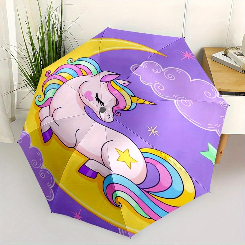 Unicorn Moon Automatic Folding Umbrella 8 Ribs, Durable Iron Frame, Bright Color Pattern Compact Travel Umbrella, Suitable for Outdoor, Bea
Unicorn Moon Automatic Folding Umbrella 8 Ribs, Durable Iron Frame, Bright Color Pattern Compact Travel Umbrella, Suitable for Outdoor, Bea