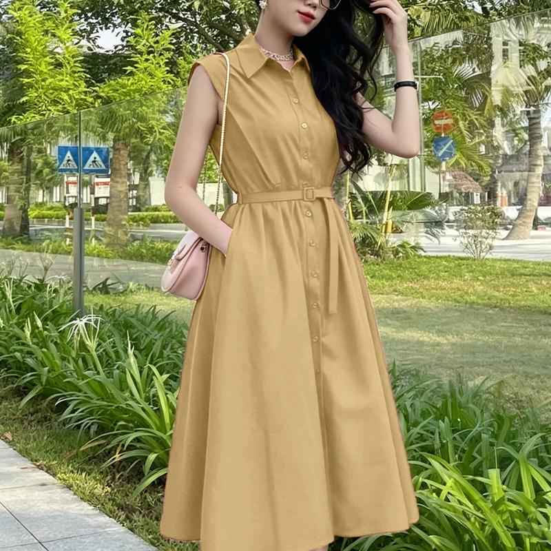 ZANZEA Women Casual Turn Down Collar Elegant Sleeveless Dress XL хакі
ZANZEA Women Casual Turn Down Collar Elegant Sleeveless Dress XL хакі