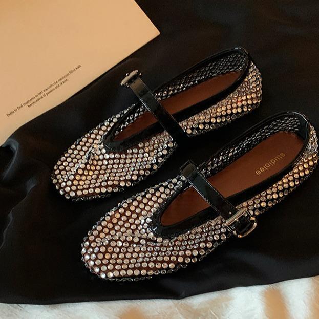 Broken dream glass~ Sparkling rhinestone one-word buckle with shallow mouth Mary Jane single shoes women s summer new models 35
Broken dream glass~ Sparkling rhinestone one-word buckle with shallow mouth Mary Jane single shoes women s summer new models 35