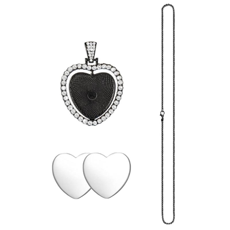 Elegant Reversible Heart Pendant Necklace with Rotating Inlay Handmade Jewelry Making Accessories for Women and Girls чорний
Elegant Reversible Heart Pendant Necklace with Rotating Inlay Handmade Jewelry Making Accessories for Women and Girls чорний