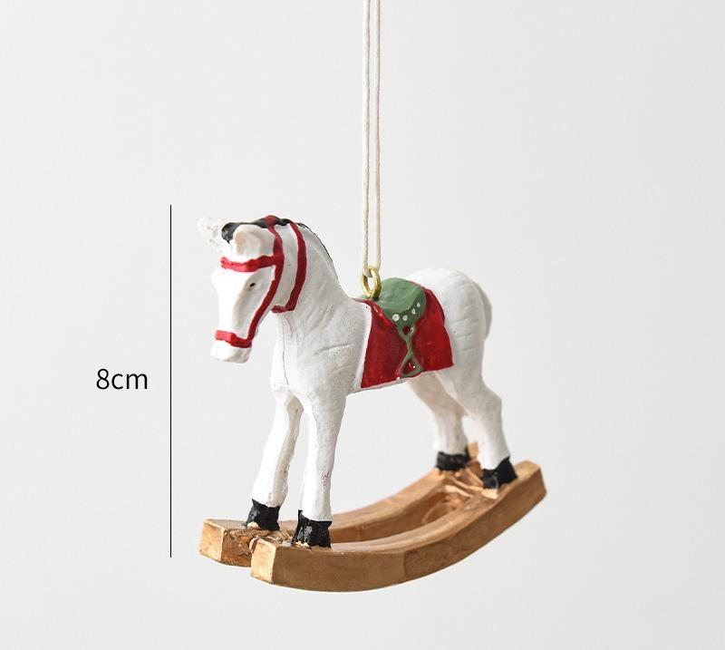 Vintage Resin Rocking Horse Christmas Ornament Handcrafted Tree Hanging Decor Home Holiday Collection Display Desk Decoration
Vintage Resin Rocking Horse Christmas Ornament Handcrafted Tree Hanging Decor Home Holiday Collection Display Desk Decoration