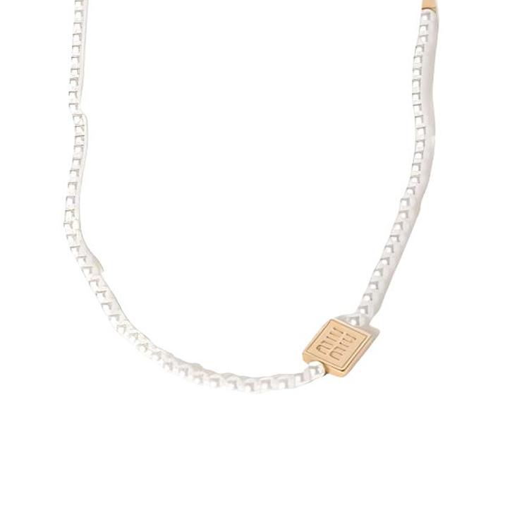 Miu Miu Logo Design Metal Necklace Women necklace White 5IC0662CVA F,White
Miu Miu Logo Design Metal Necklace Women necklace White 5IC0662CVA F,White