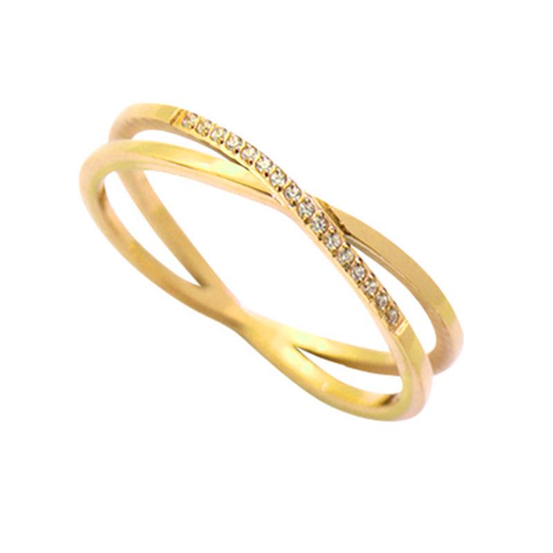 Intersecting Design Titanium Steel Ring: Fashionable, Micro-Inlaid, Luxurious High-End Feel for Index Finger. Size 9
Intersecting Design Titanium Steel Ring: Fashionable, Micro-Inlaid, Luxurious High-End Feel for Index Finger. Size 9