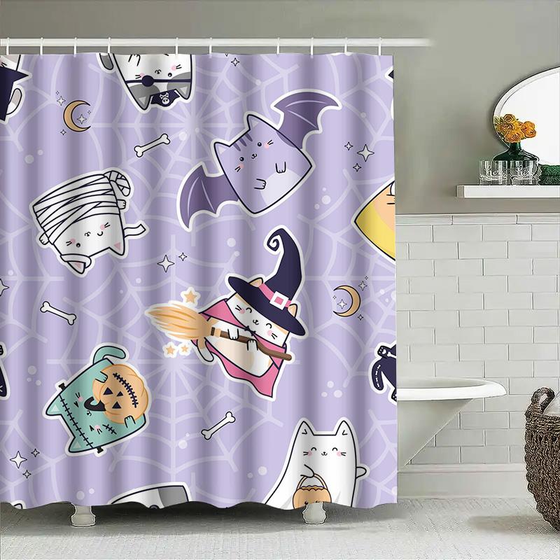 Tuniu Cute Halloween Bat Witch Shower Curtain For Bathroom Funny Cat & Witch Decor Spooky Gift For Girls & Teens W60H190(CM)-1 Pcs
Tuniu Cute Halloween Bat Witch Shower Curtain For Bathroom Funny Cat & Witch Decor Spooky Gift For Girls & Teens W60H190(CM)-1 Pcs