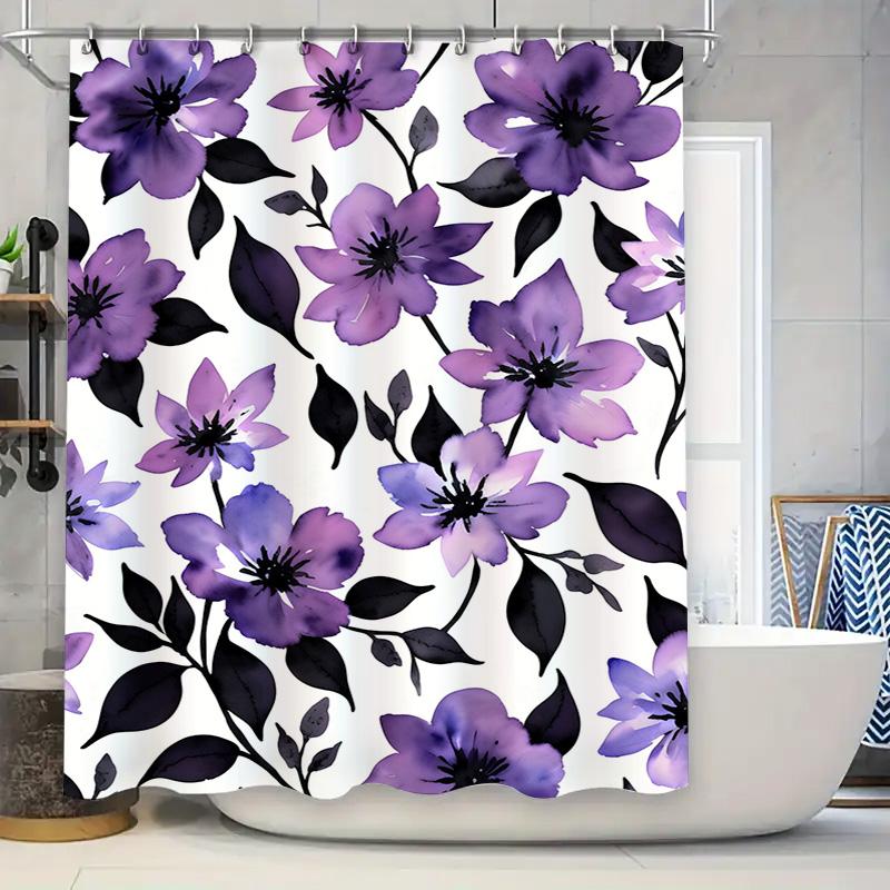 Beautiful Purple Floral Shower Curtain Black White Watercolor Print Bathroom Decor Decoration Quick Dry Polyester Fabricmodern H W60H190(CM)-1 Pcs
Beautiful Purple Floral Shower Curtain Black White Watercolor Print Bathroom Decor Decoration Quick Dry Polyester Fabricmodern H W60H190(CM)-1 Pcs