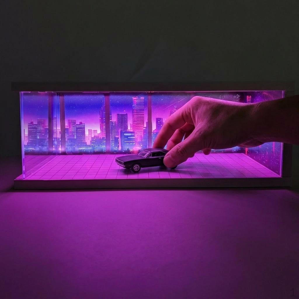 1/64 Scale Die-cast Metal Display Case, Parking Scene, Freestanding Stand with LED Lights A
1/64 Scale Die-cast Metal Display Case, Parking Scene, Freestanding Stand with LED Lights A