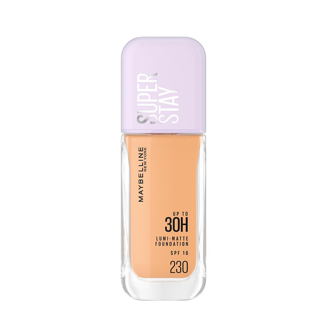 Maybelline New York Super Stay Lumi Matte Liquid Foundation 230 For All Skin, 35Ml, 30H Longwear, Buildable Coverage, Lightweight Vegan Makeup
Maybelline New York Super Stay Lumi Matte Liquid Foundation 230 For All Skin, 35Ml, 30H Longwear, Buildable Coverage, Lightweight Vegan Makeup