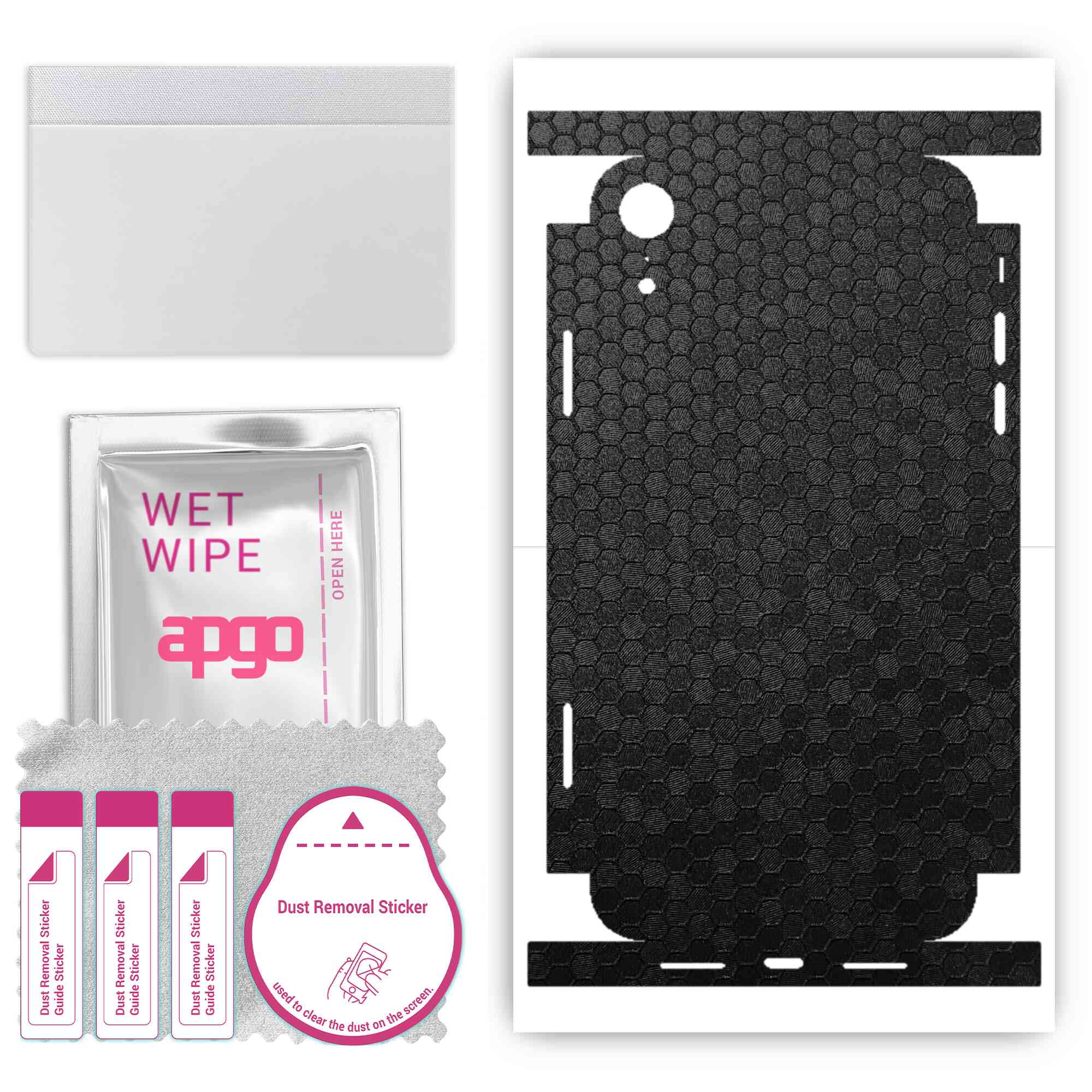 Apgo Protective Skin Sticker for the back+sides compatible with Apple iPhone XR, Full Wrap Film, Foil, Vinyl - Pattern Black Honeycomb
Apgo Protective Skin Sticker for the back+sides compatible with Apple iPhone XR, Full Wrap Film, Foil, Vinyl - Pattern Black Honeycomb
