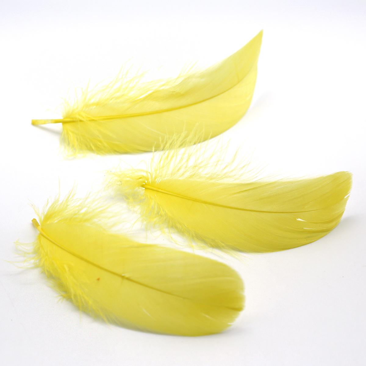 50 шт./лот, натуральные перья 8-13 см, маленькие плавающие гусиные перья, разноцветные перья, шлейф для украшения, шлейфы для рукоделия жёлтый