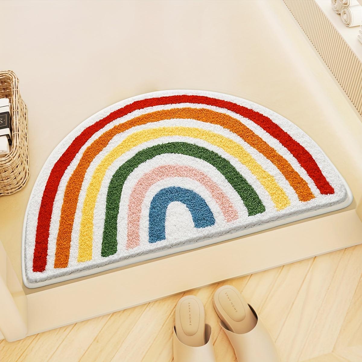 Fluffy Rainbow Bath Rug, Semicircular Polyester Knit Fabric Bath Mat, Absorbent Bathroom Carpet, Fluffy Plush Winter Decor Decoration 15.7*23.6inch/40*60cm
Fluffy Rainbow Bath Rug, Semicircular Polyester Knit Fabric Bath Mat, Absorbent Bathroom Carpet, Fluffy Plush Winter Decor Decoration 15.7*23.6inch/40*60cm