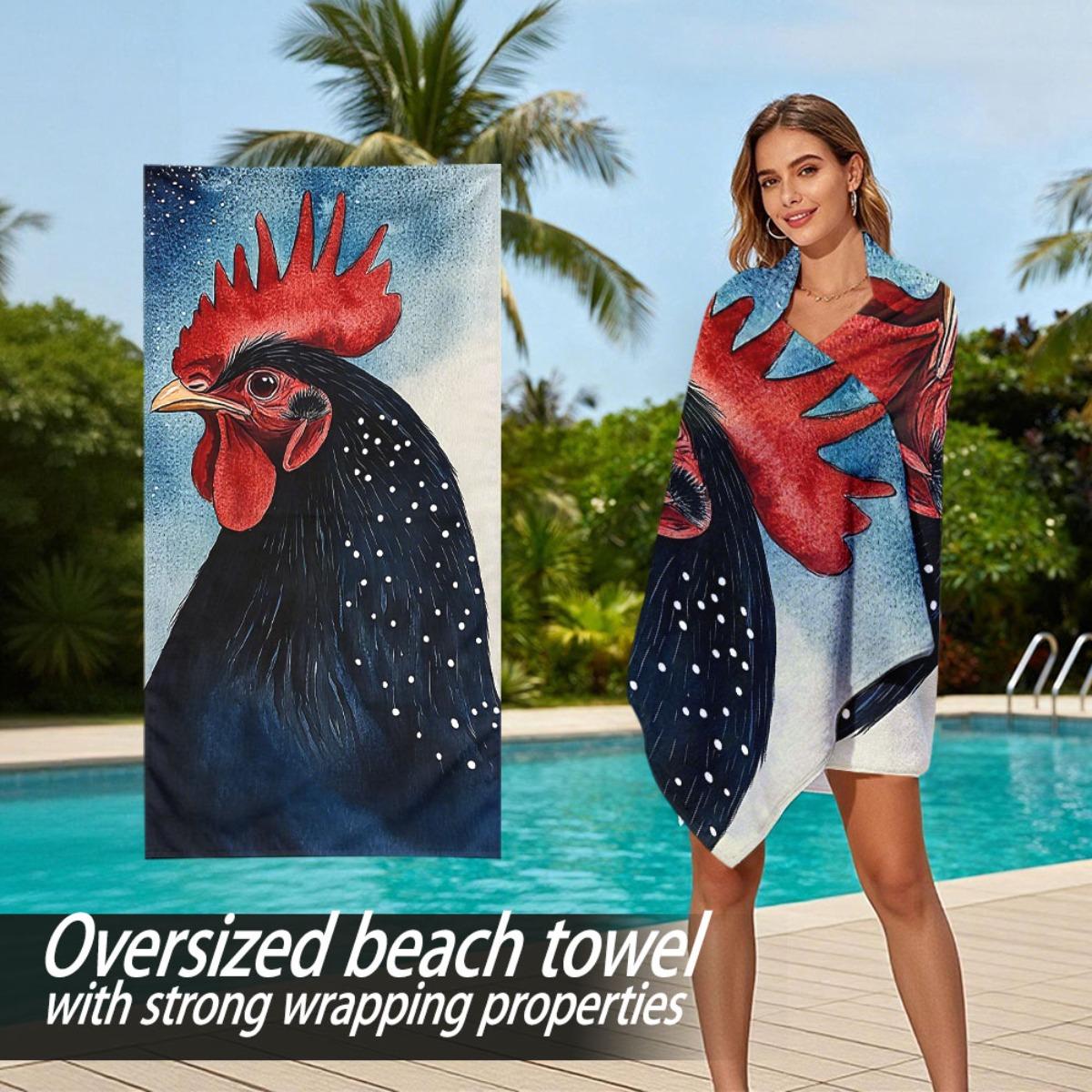 Watercolor style black rooster theme polyester microfiber beach towel is highly absorbent, suitable for swimming beach outings W30*H60(CM)
Watercolor style black rooster theme polyester microfiber beach towel is highly absorbent, suitable for swimming beach outings W30*H60(CM)