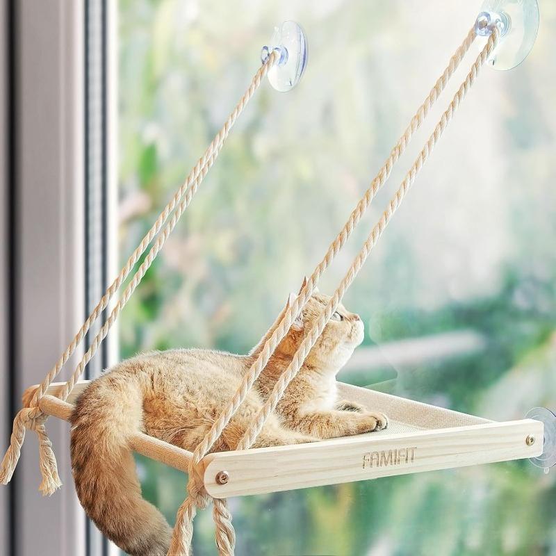 10KG Window Cat Hammock Suction Cup Hanging Large Cat Hammock Bed Wooden Sleep Kitten Hammocks Cats Climbing Frame Supplies
10KG Window Cat Hammock Suction Cup Hanging Large Cat Hammock Bed Wooden Sleep Kitten Hammocks Cats Climbing Frame Supplies