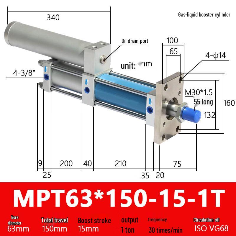 Rongyu MPT Series Gas-Liquid Booster Cylinder
Rongyu MPT Series Gas-Liquid Booster Cylinder