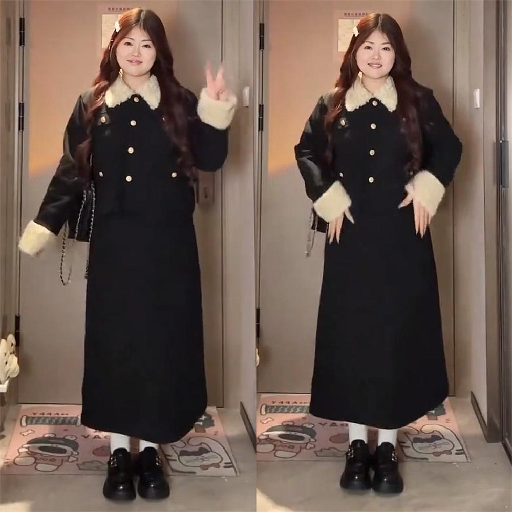 Plus Size Chubby Girls French Winter Fur Patchwork Jacket & Mid-length Skirt Set 2XL
Plus Size Chubby Girls French Winter Fur Patchwork Jacket & Mid-length Skirt Set 2XL