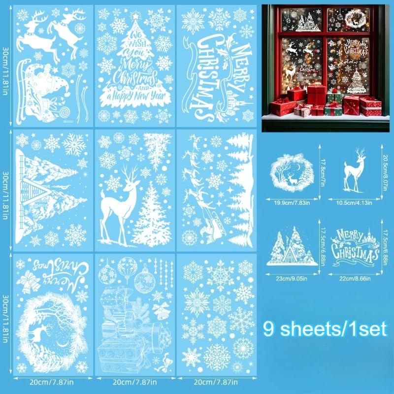 9 sheets/1set Christmas Window Clings - Winter House Decals, Simple Style Reusable Non-Adhesive Street Scene Border Stickers one size fits all
9 sheets/1set Christmas Window Clings - Winter House Decals, Simple Style Reusable Non-Adhesive Street Scene Border Stickers one size fits all